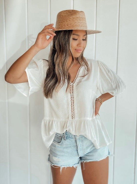 By The Seashore Ruffled Top