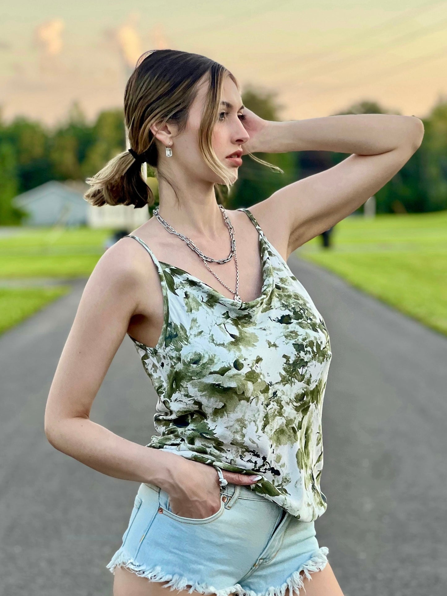 Off To The Vineyard Floral Cami Top