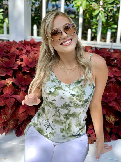 Off To The Vineyard Floral Cami Top