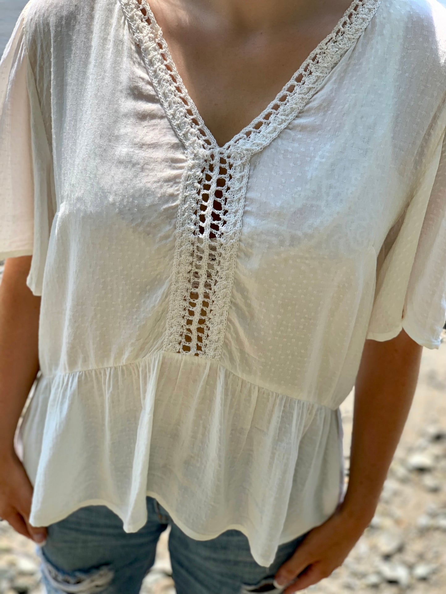 By The Seashore Ruffled Top